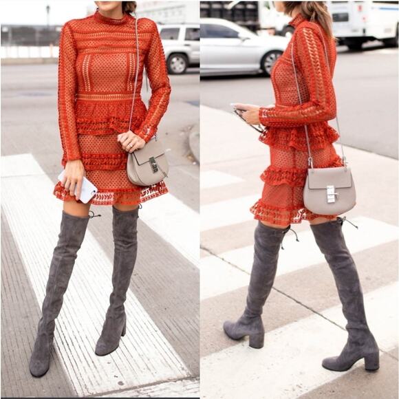 Stuart Weitzman Shoes - Stuart Weitzman Tieland Slate Gray Suede Over The Knee Boot Size 7 W Thigh High